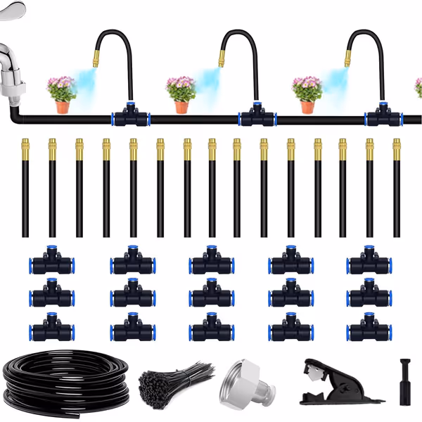 Suyeah 49.21Ft Automatic Drip Irrigation Kit