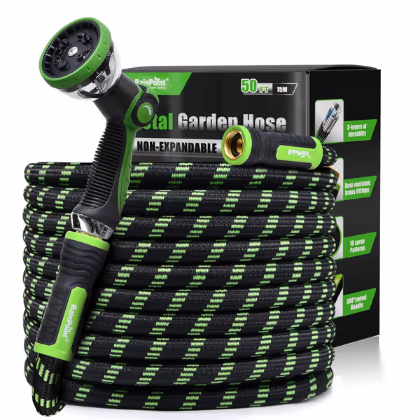 RAINPOINT Metal Garden Hose 50 ft